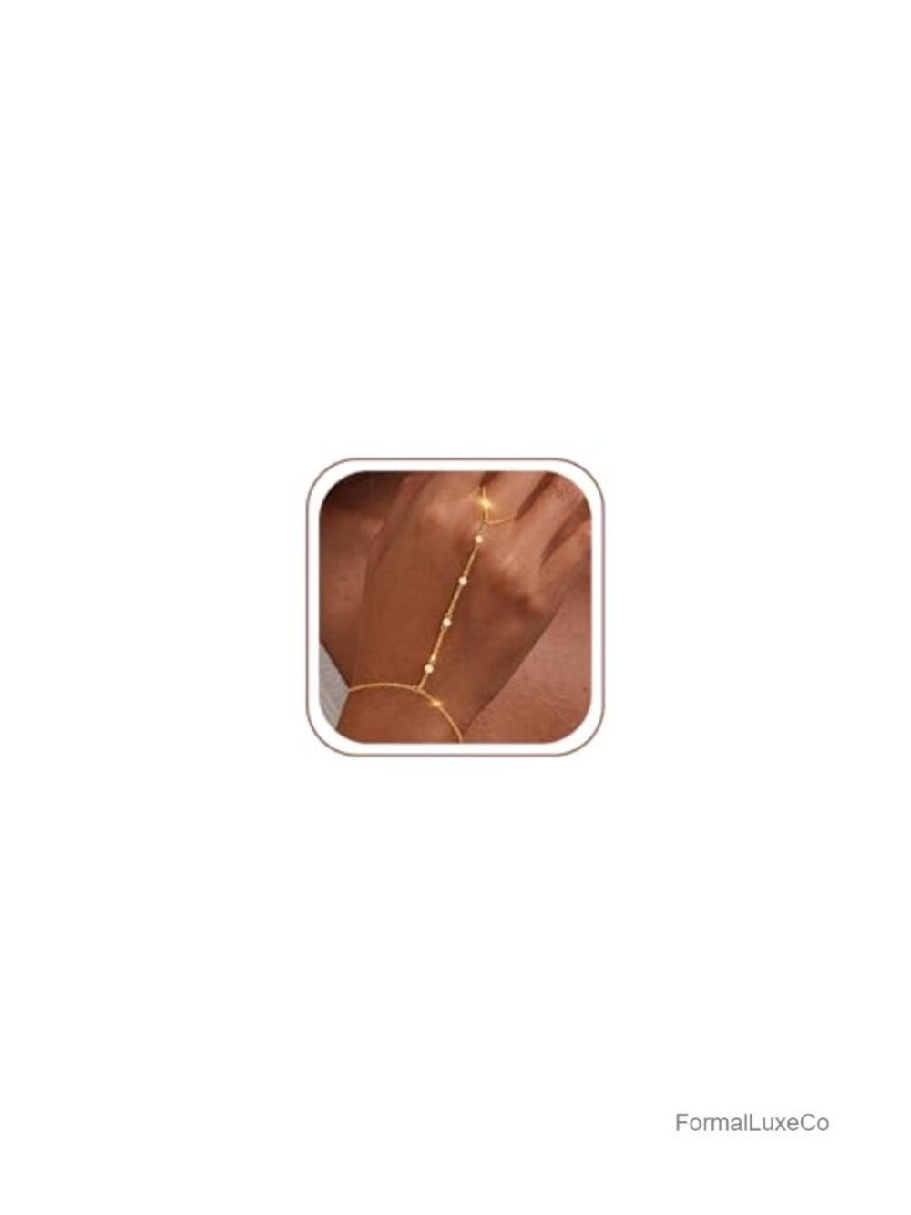 3PC Gold Plated Dainty Stackable Hand Chain Bracelet Set with Pearl